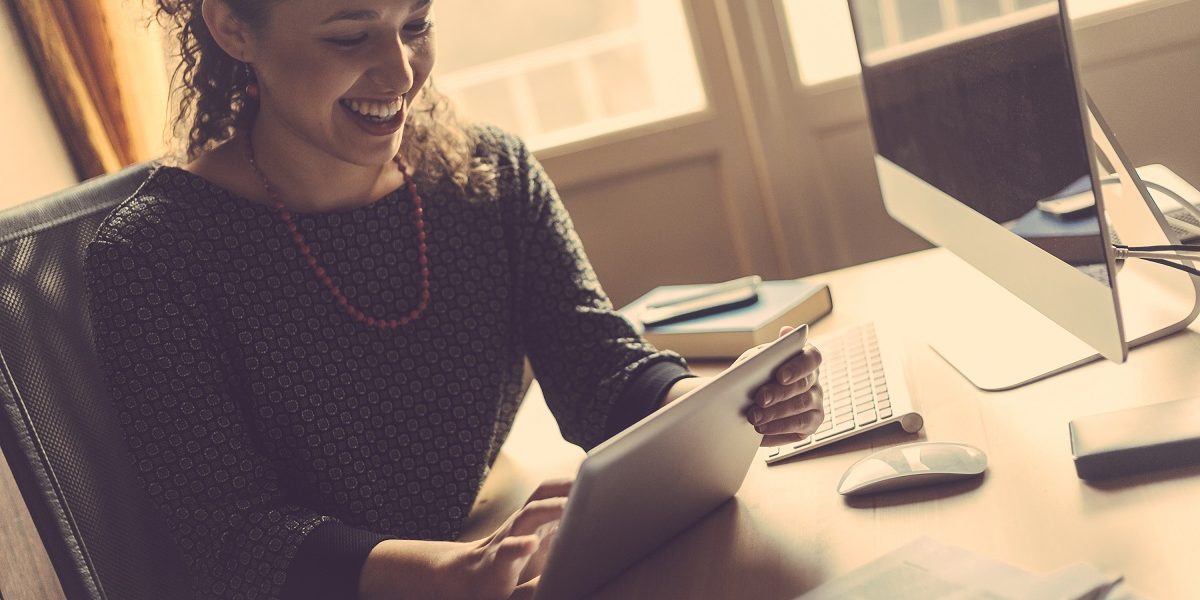 woman happy about retirement plan