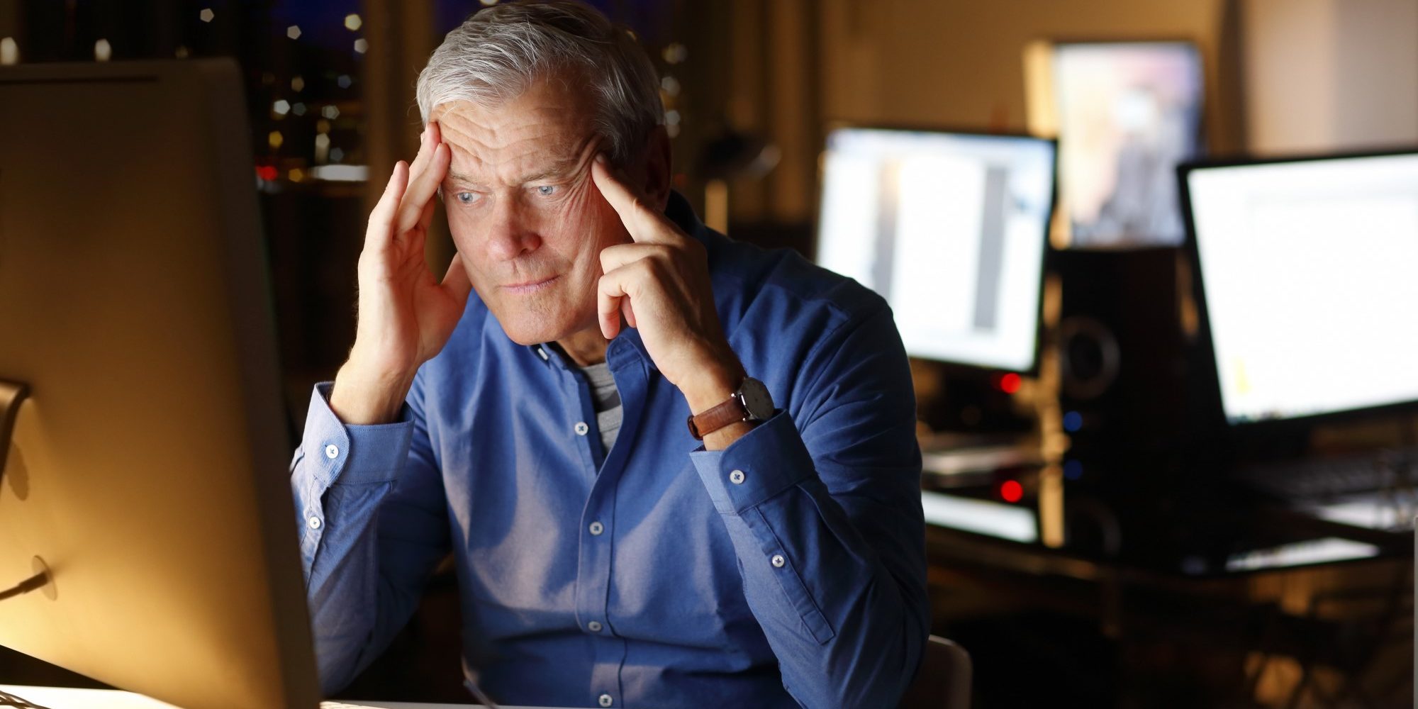 Man looking at retirement plan on computer