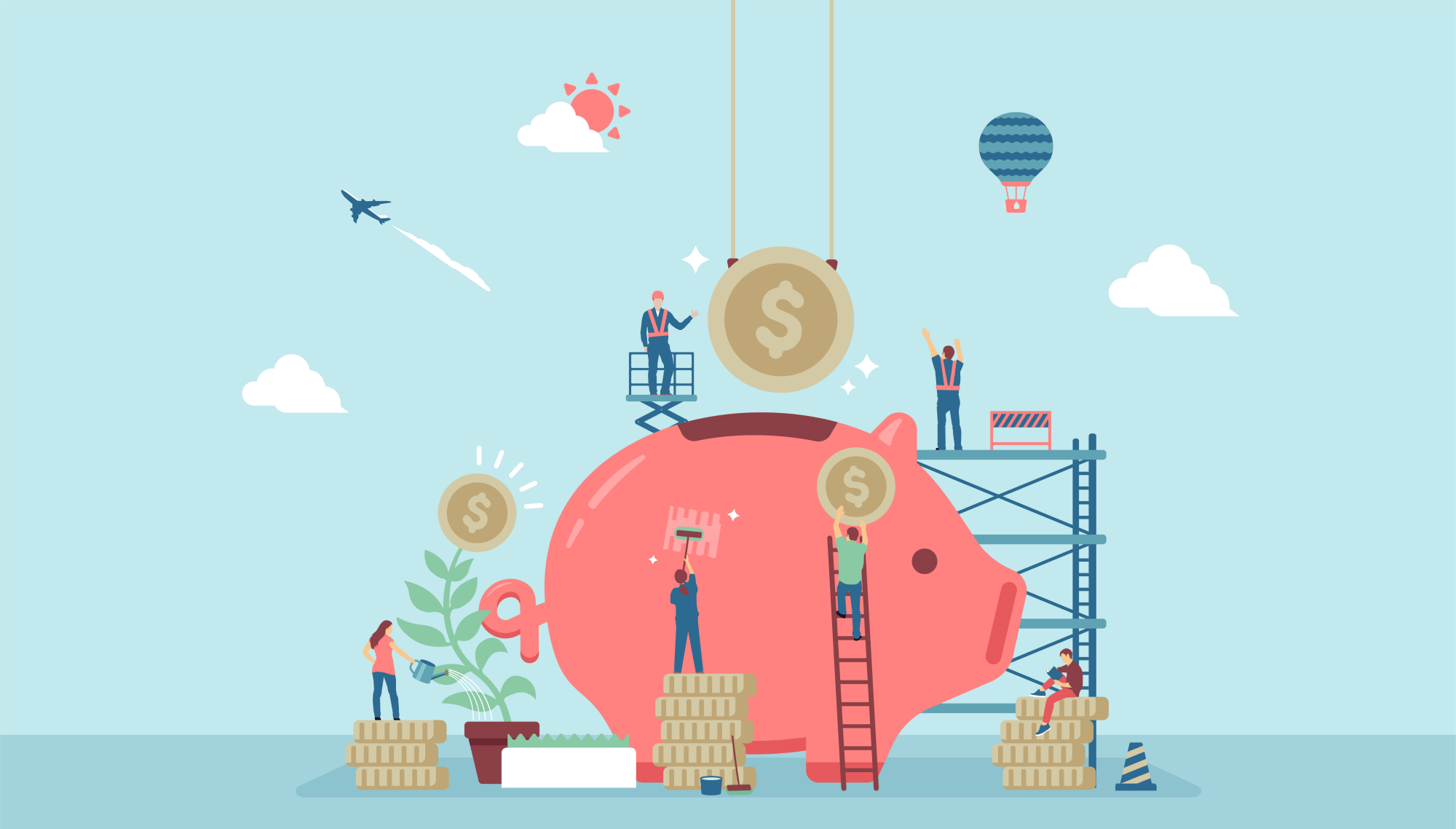 Saving money piggy bank Saving money piggy bank